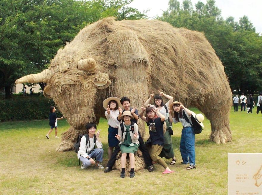 Animale Gigantice Din Paie de Orez Realizate De Studentii Unei Universitati Din Japonia 11